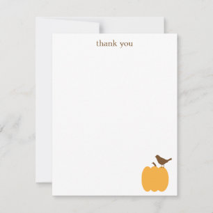 Bird on a Citrouille Flat Thank You Note Cartes