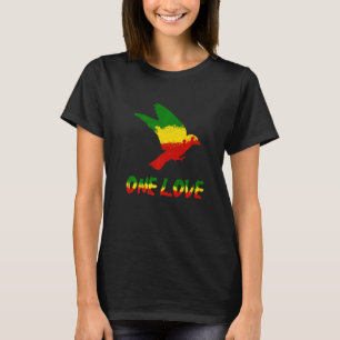 Bird One Love Rasta Reggae Rastafarian Jamaica Ro T-shirt