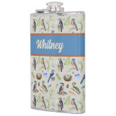 Bird Pattern Kingfisher, Blue Jay, Woodpecker Name Heupfles (Links)