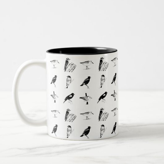 bird pattern mug tweekleurige koffiemok (Links)