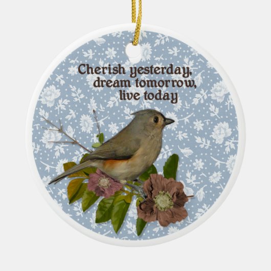 Bird Photo Cherish Gisteren Dream Tomorrow Keramisch Ornament (Voorkant)