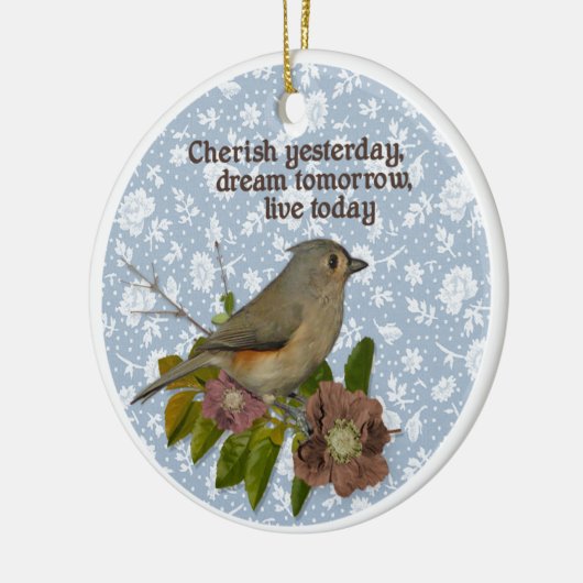 Bird Photo Cherish Gisteren Dream Tomorrow Keramisch Ornament (Links)