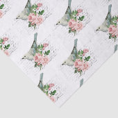  Bird & Pink Flower Art Letter Tissue Papier (Detail)