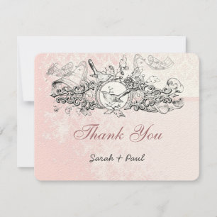  Bird Pink Musical Scroll Weddenschap Bedankt