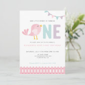 Bird Premier anniversaire fille Invitation Little  (Debout devant)
