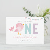Bird Premier anniversaire fille Invitation Little  (Debout devant)