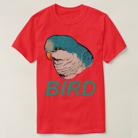 BIRD Quaker Parrot Blue T-shirt (Design voorkant)