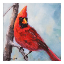 Bird Red Kardinaal Fine Art Print