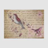 Bird Red Pink ontkoppeling  Ephemera Tissuepapier (Voorkant)