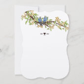  Bird Royal Blue Cherry Blossom Wedding Kaart (Achterkant)