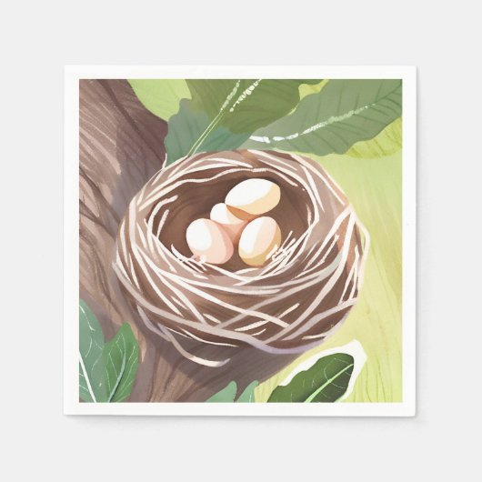 Bird’s Nest | Watercolor Eggs Nature Servet (Voorkant)
