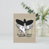 Bird Shadow Puppet Hand Vintage Briefkaart (Staand voorkant)