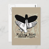 Bird Shadow Puppet Hand Vintage Briefkaart (Voorkant / Achterkant)