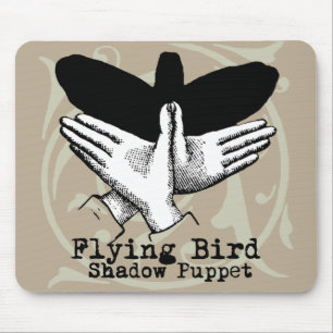 Bird Shadow Puppet Hand Vintage Muismat