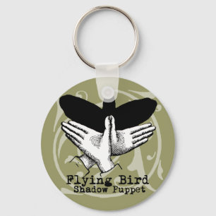 Bird Shadow Puppet Hand Vintage Sleutelhanger