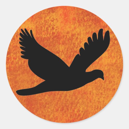 Bird Silhouette Ronde Sticker (Voorkant)