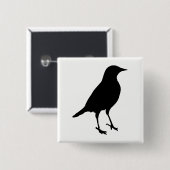 Bird Silhouette Vierkante Button 5,1 Cm (Voorkant /achterkant)