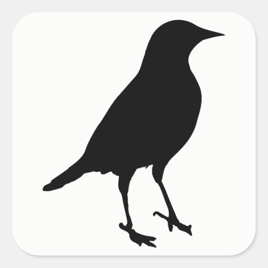 Bird Silhouette Vierkante Sticker (Voorkant)