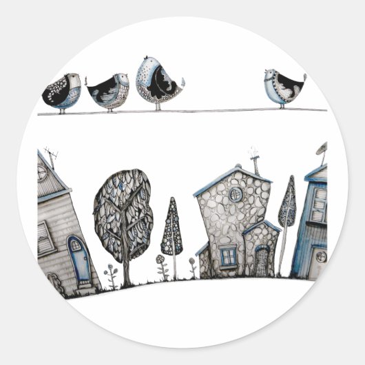 Bird song ronde sticker (Voorkant)