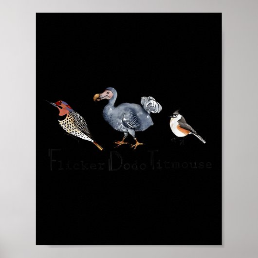 Bird Subtle Flicker Dodo Titmouse Poster (Voorkant)