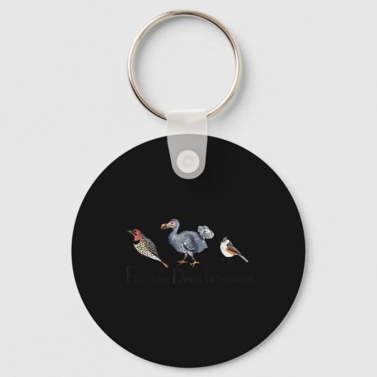 Bird Subtle Flicker Dodo Titmouse Sleutelhanger (Voorkant)