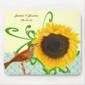 Bird Sunflower MousePad Muismat (Voorkant)