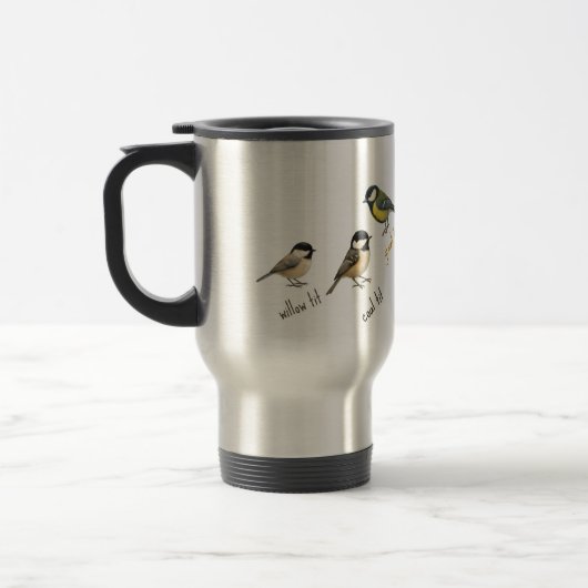 Bird Travel Mug – Garden Birds Watercolour (Gauche)