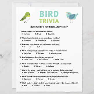 Bird Trivia Game