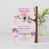 Bird Tucan GirI Anniversaire Invitation de jumeaux (Debout devant)