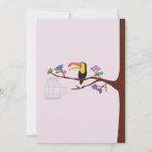 Bird Tucan GirI Anniversaire Invitation de jumeaux (Dos)