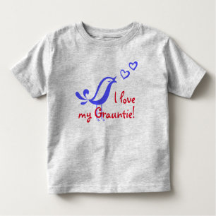 Bird twittert hart zegt: "Ik hou van mijn Grauntie Kinder Shirts