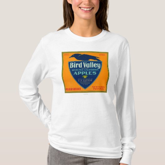 Bird Valley Apple Crate LabelWatsonville, CA T-shirt (Voorkant)