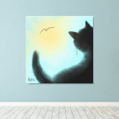 Bird Watcher Stretched Canvas Afdruk (Insitu (Houten vloer))