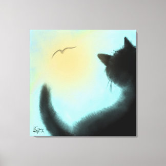 Bird Watcher Stretched Canvas Afdruk