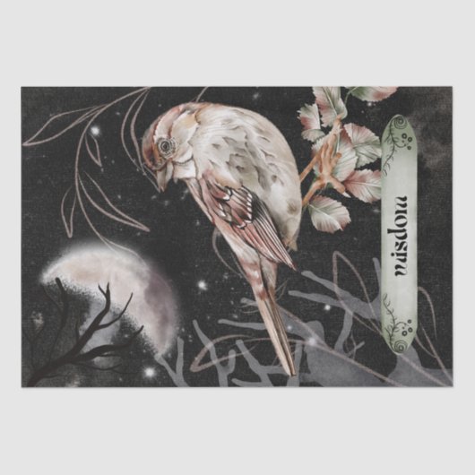 Bird Waterverf Herfst Mysterious Autumn Oracle Tissuepapier (Voorkant)