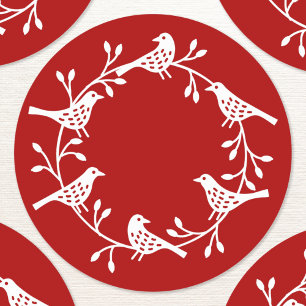 Bird Wreath Modern Scandinavian Style Ronde Sticker