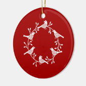 Bird Wreatwhite Red Keramisch Ornament (Links)