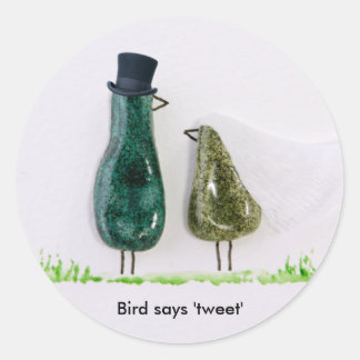 Bird zegt 'tweet' ronde sticker