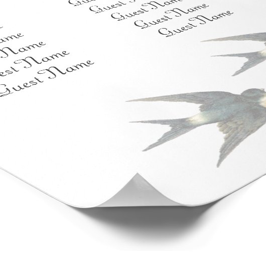 'Birdcage Bare Branch Swallow Seating Chart' Poster (Hoek)