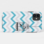 Birdcage Chevron ZigZag Blue iPhone 5 Case-Mate iPhone Case (Achterkant (horizontaal))
