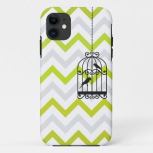 Birdcage Chevron ZigZag  Green iPhone 5 11 Hoesje