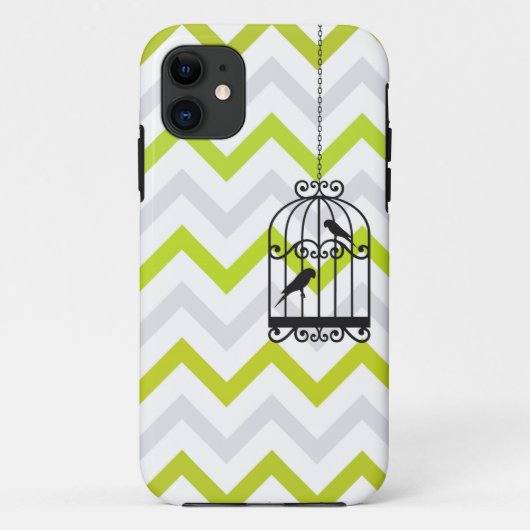 Birdcage Chevron ZigZag Green iPhone 5 Case-Mate iPhone Case (Achterkant)