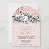 Birdcage Damask Acorn Tortelduifjes Kaart (Achterkant)