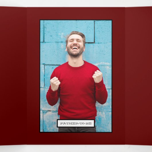 Birdcage Dark Red Baby shower Suite Drieluik Uitnodiging (Binnenkant midden)