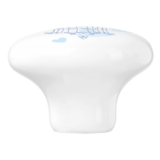 Birdcage deux coeurs inséparables poignée bleue (Côté)