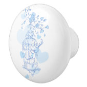 Birdcage deux coeurs inséparables poignée bleue (Droite)