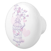 Birdcage deux coeurs inséparables poignée de porte (Droite)