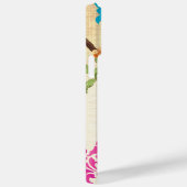 Birdcage Oiseau Corail rose Aqua Damask coque ipho (Verso / Droite)