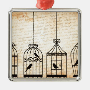 Birdcage Silhouettes Metalen Ornament