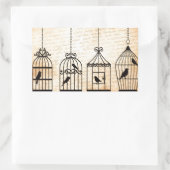 Birdcage Silhouettes Rechthoekige Sticker (Tas)